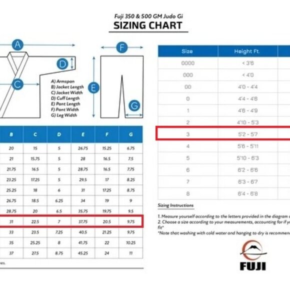 Fuji White Youth Karate Uniform with Belt. Size 3 - Picture 2 of 2